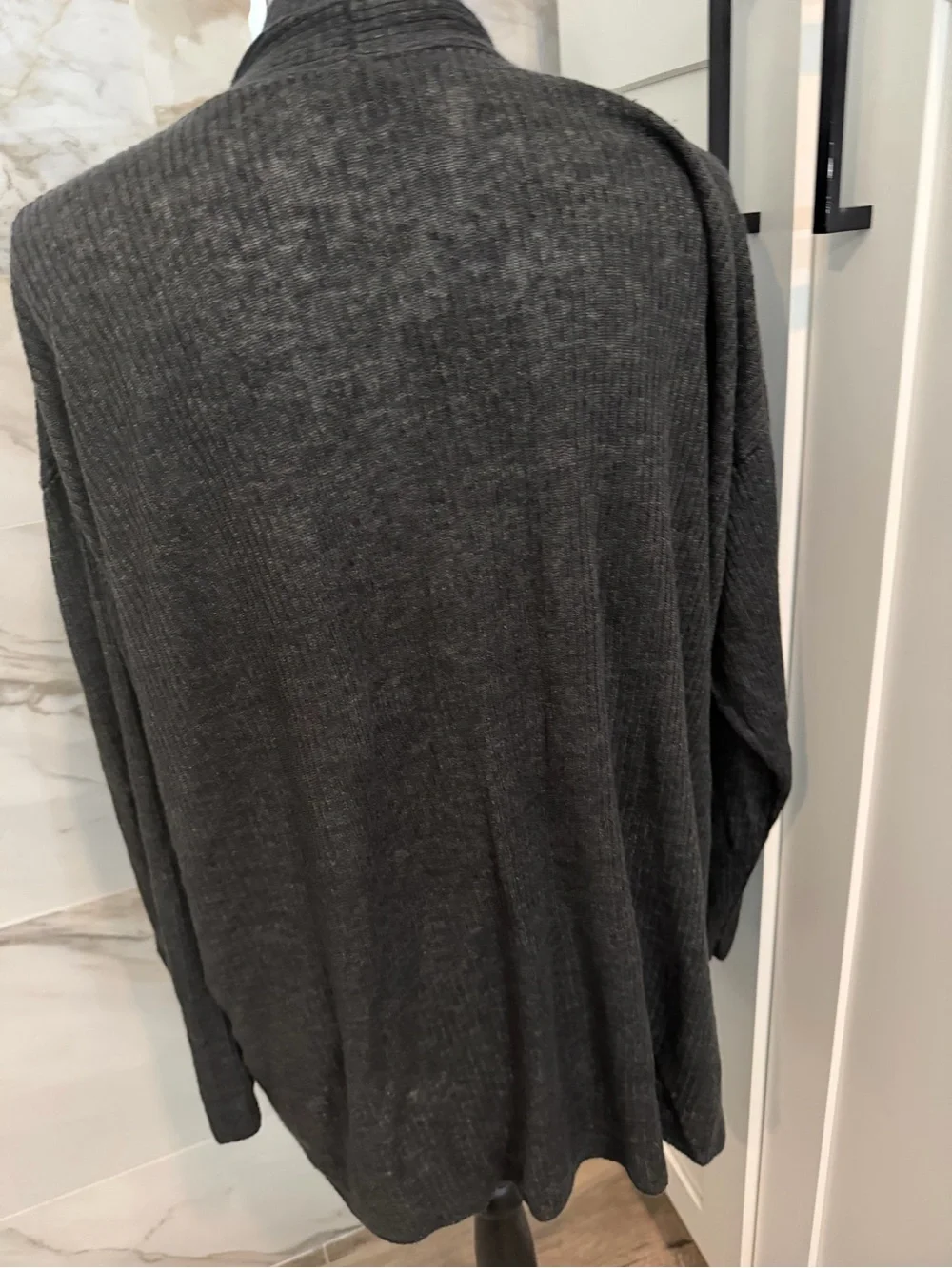 Women’s Eileen Fisher Organic Linen Open Front Cardigan Sweater Pockets XL/T